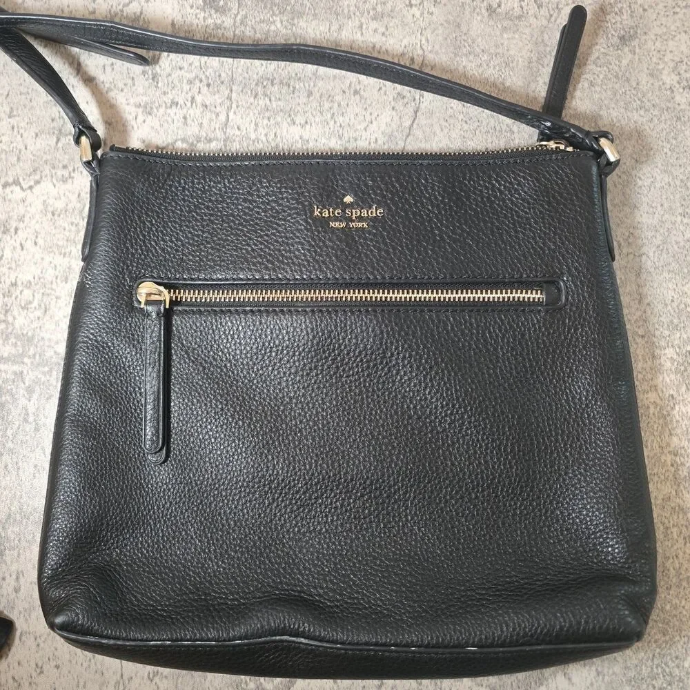 Kate Spade New York Black Crossbody Adjustable Strap Shoulder Bag Gold Hardware